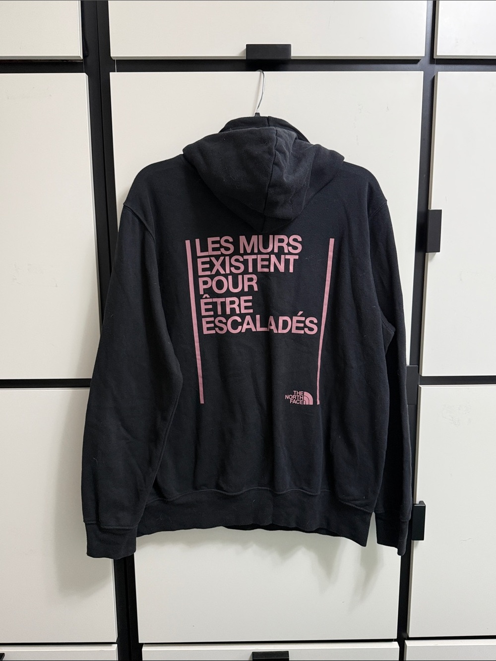 The North Face Black Hoodie with Pink Chest Logo - Picture 5 of 5